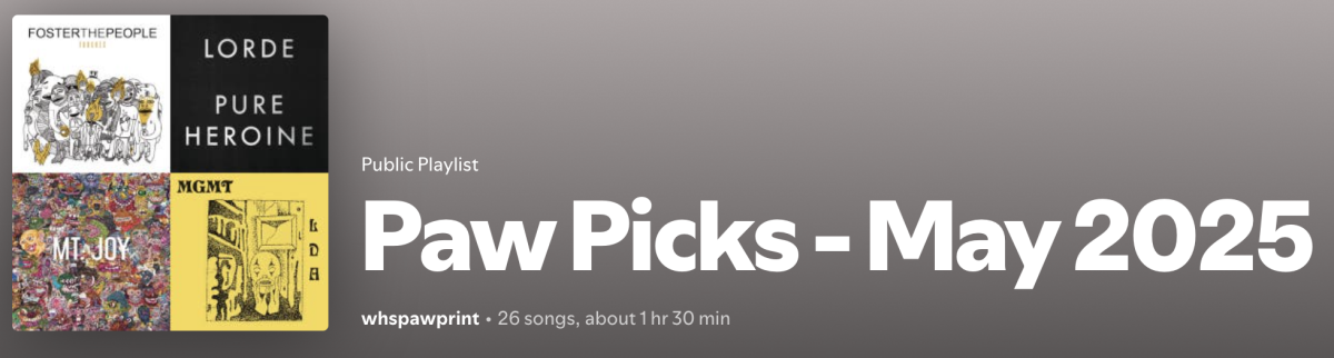 The Paw Print's May Playlist is sure to spark your musical interests.